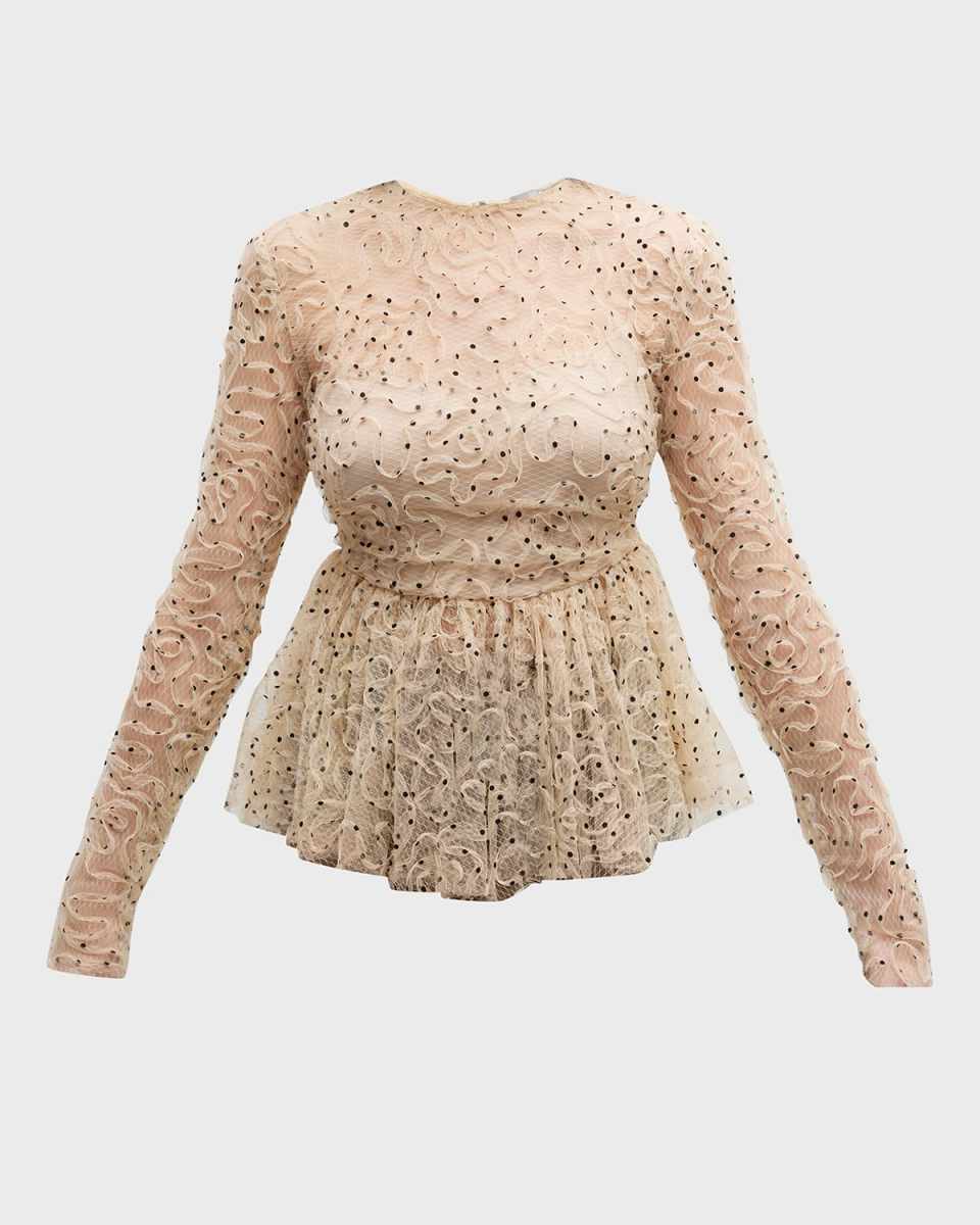 Embellished Flounce Hem Top